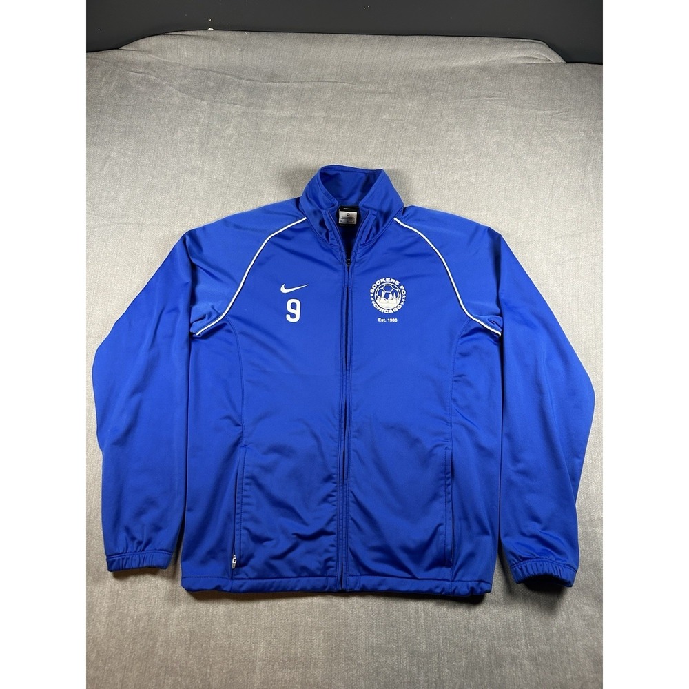 Nike Sockers FC Chicago Soccer Track Jacket Blue Mens Medium Full Zip 459650-494